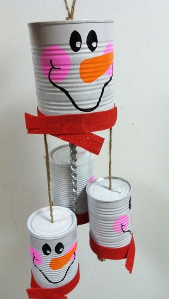 11-snowman-windchime-recycle-cans